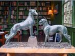 Art deco samac beeld greyhounds borzoi France CARVIN?, Antiek en Kunst, Overige onderwerpen, Art deco, Ophalen of Verzenden, 20 - 50 cm