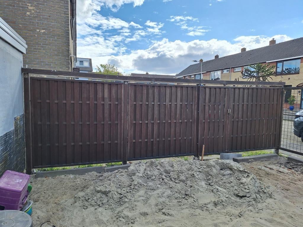 Hardhouten tuin(vlecht)schermen/deur/staanders/liggers, Tuin en Terras, Minder dan 3 meter, Ophalen of Verzenden, Hout, 1 tot 2 meter