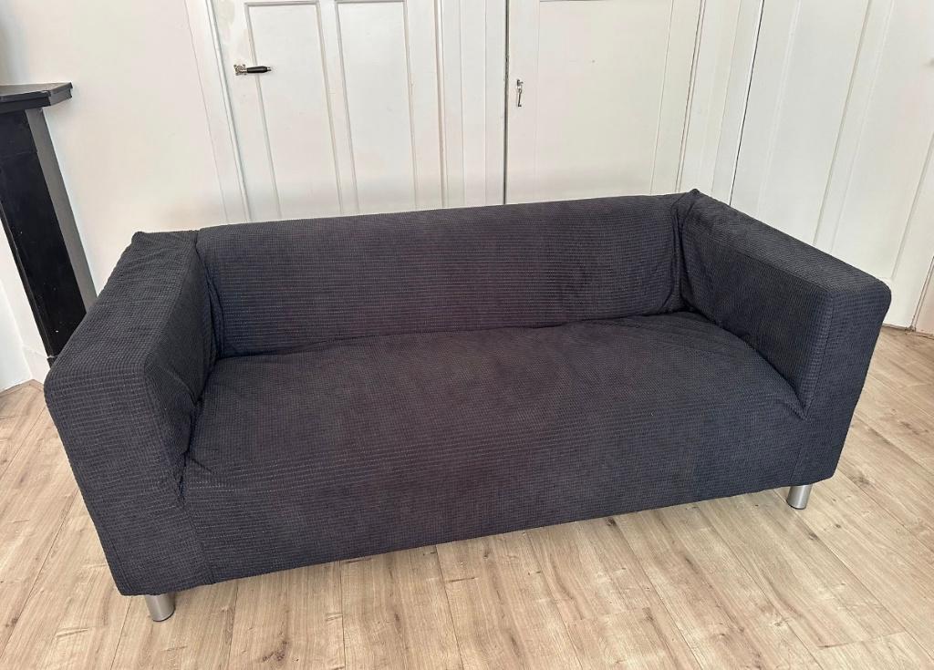 Bank Klippan Ikea zwart 2 zits, Huis en Inrichting, Banken | Bankstellen, Ophalen, Strak modern, 150 tot 200 cm, Driepersoons