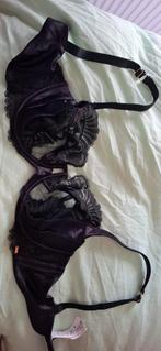 Zwarte kanten met satijn bh Hunkemoller Noir collectie, Kleding | Dames, Ophalen of Verzenden, Zwart, BH