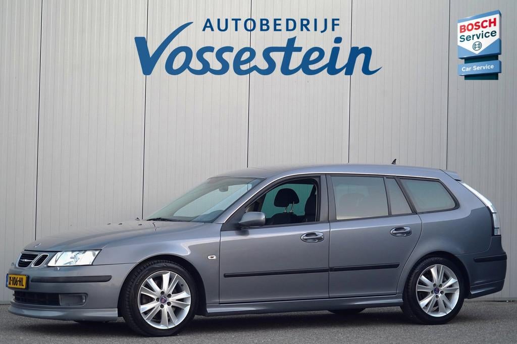 Saab 9-3 Sport Estate 2.8 T V6 Aero / Automaat / Leder / Mem, Auto's, Saab, Voorwielaandrijving, Gebruikt, Zwart, Euro 4