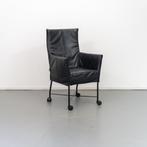 12x Montis Chaplin Eetkamerstoel Zwart Leder - Zwart/Wiel, Niet ingevuld, Niet ingevuld, Ophalen of Verzenden, Zo goed als nieuw