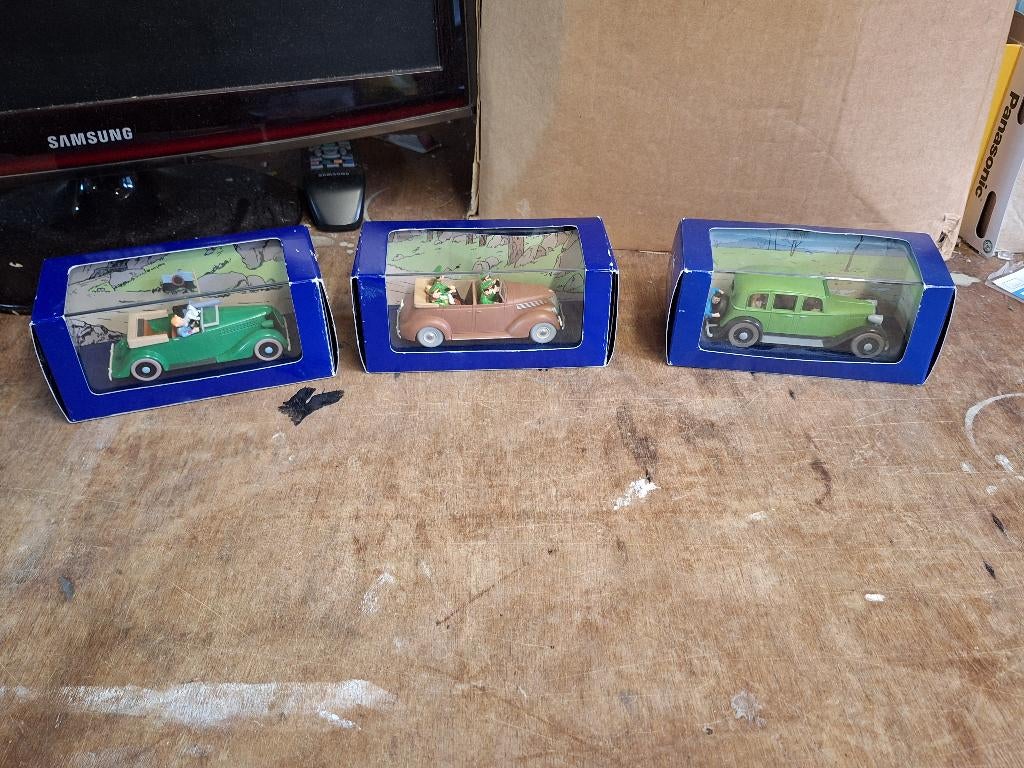 Vintage Herge Kuifje verzamelauto's nieuw in doosjes, Verzamelen, Ophalen of Verzenden, Kuifje, Nieuw, Beeldje of Figuurtje