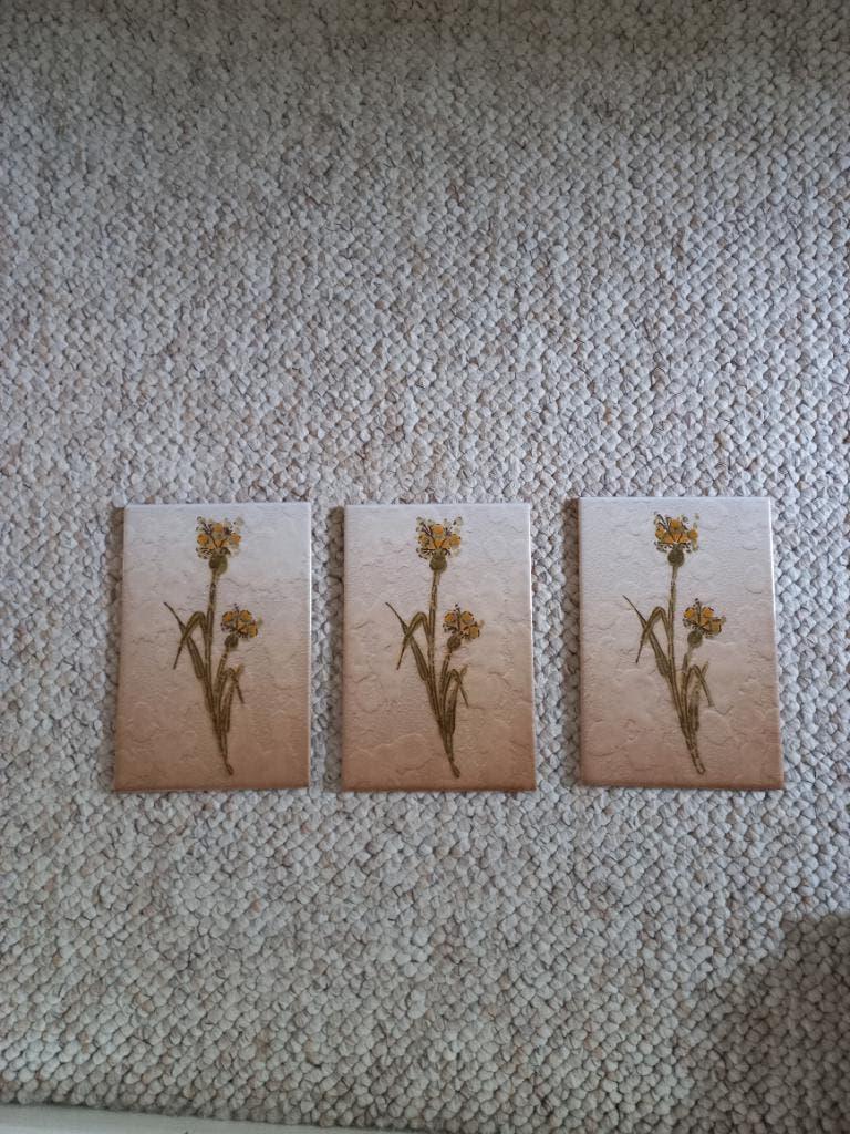 3 vintage wandtegels, Antiek en Kunst, Ophalen