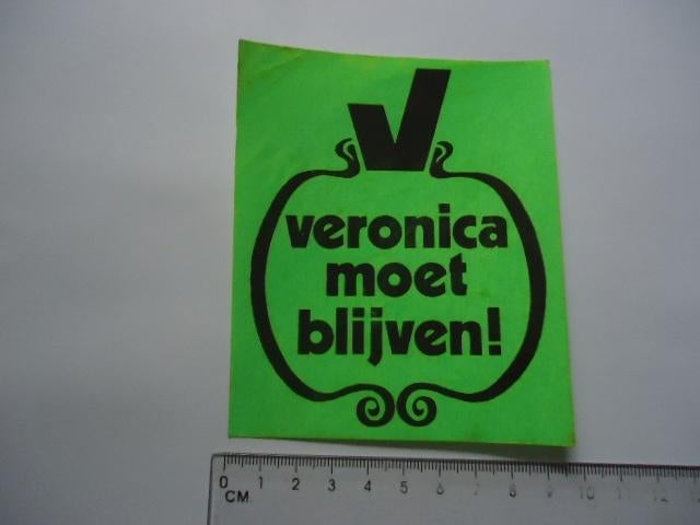 sticker oud Veronica moet blijven groen piraat radio retro, Verzenden, Gebruikt, Bedrijf of Vereniging