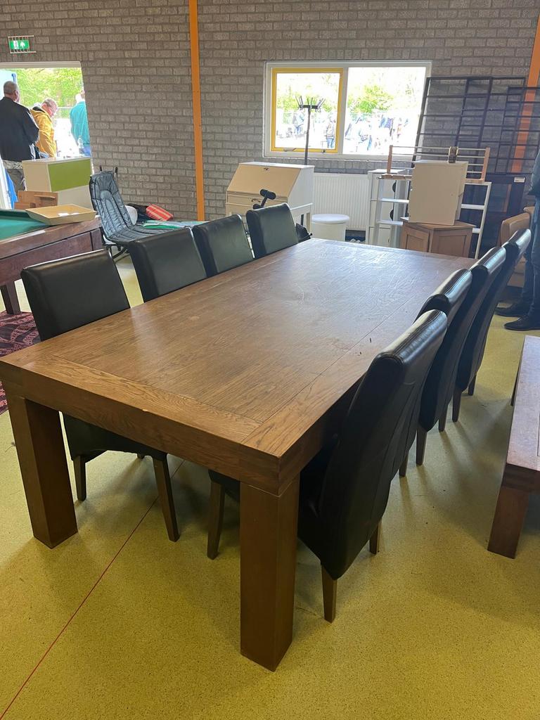 Complete set tafels met stoelen!, Huis en Inrichting, 200 cm of meer, Zo goed als nieuw, Rechthoekig, 50 tot 100 cm