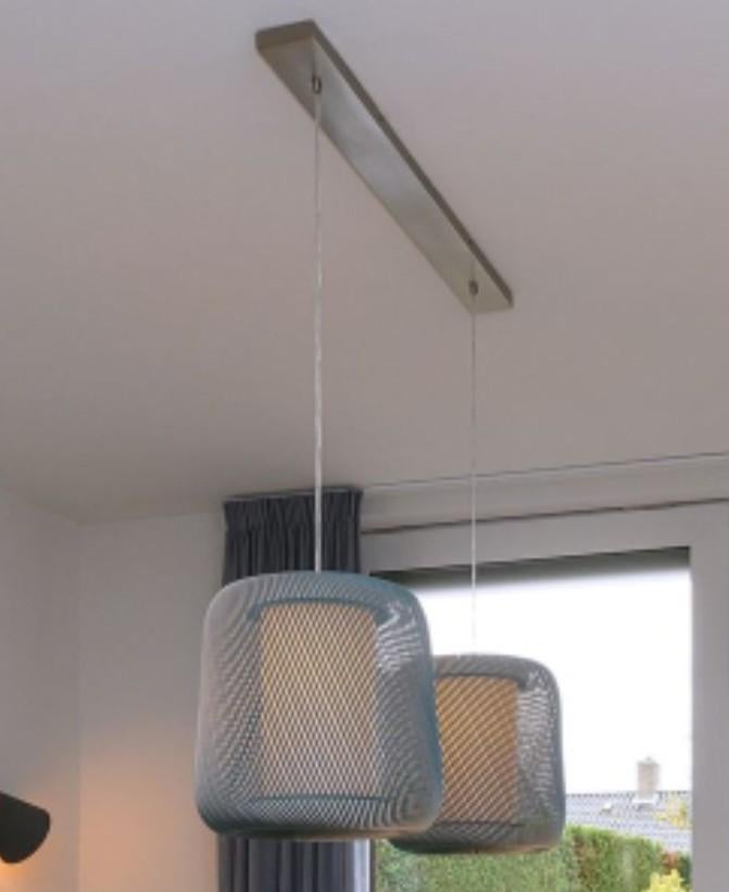 MADE Hanglamp met 2 lichtpunten - Turkooisblauw, Ophalen, Zo goed als nieuw, Minder dan 50 cm, Overige materialen