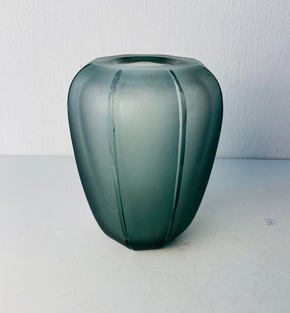 Copier glazen vaas Slijpsel 642 , jaren 40, Ophalen of Verzenden