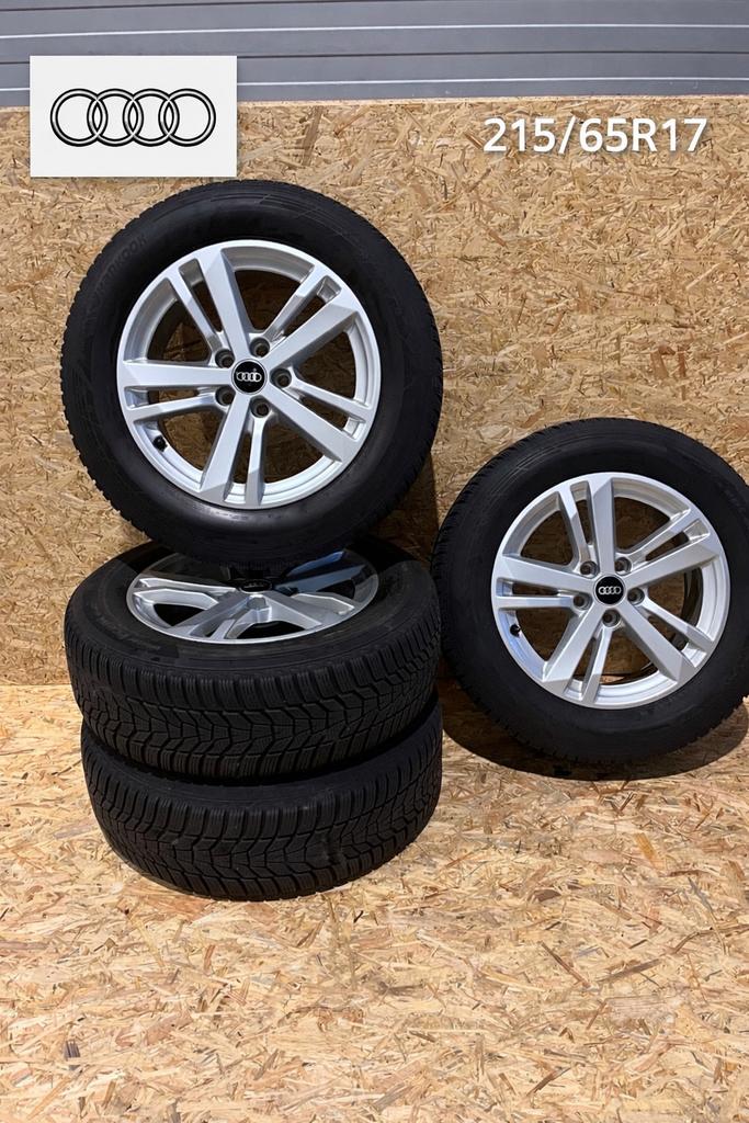 Audi originele 17 inch velgen + winterbanden 215/65R17, Auto-onderdelen, Banden en Velgen, Banden en Velgen, 17 inch, Personenwagen