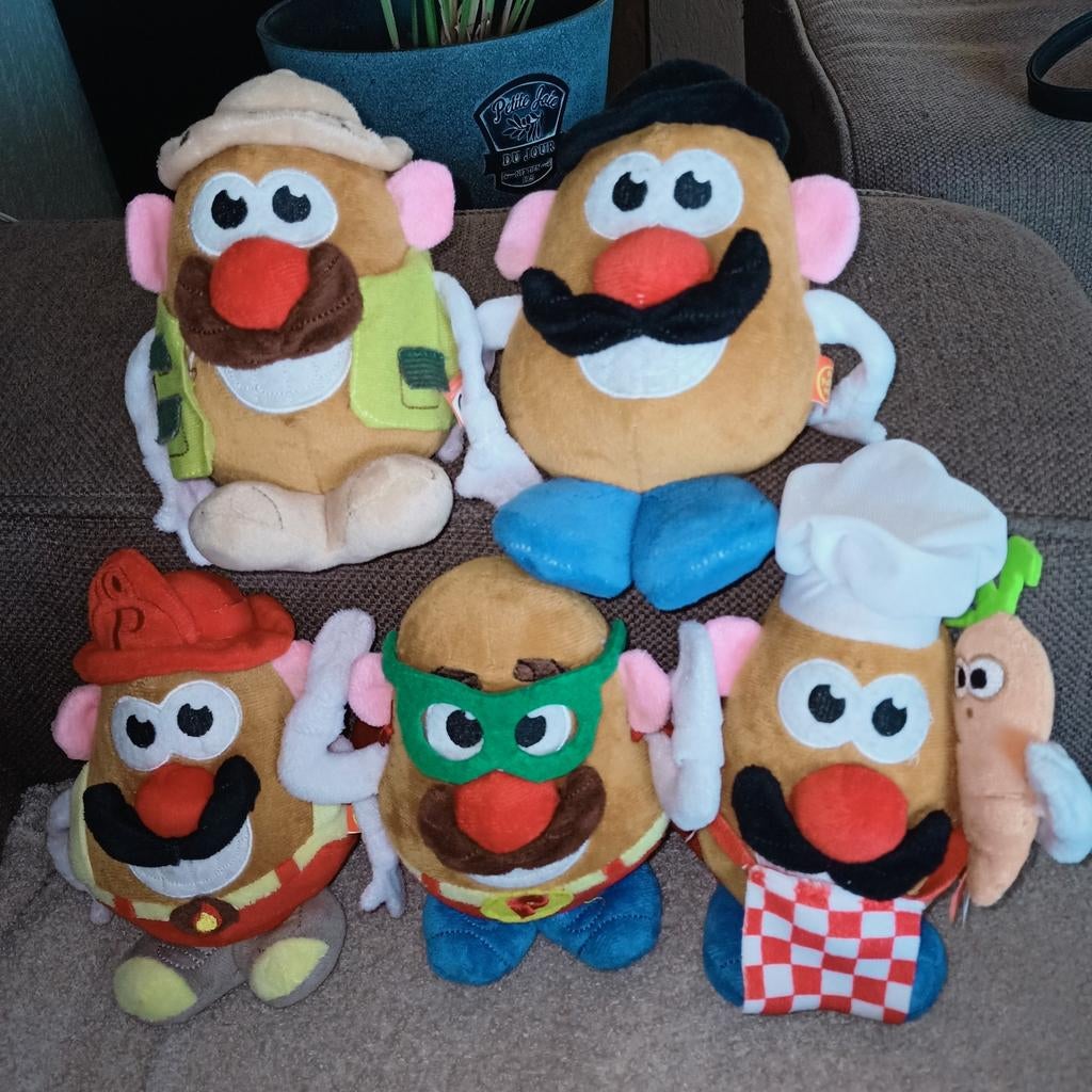 Me. potato head, 5 stuks pluche, toy story, disney., Verzamelen, Ophalen of Verzenden, Overige figuren, Zo goed als nieuw, Knuffel