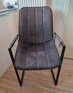 Antraciet stoel met armleuningen - Modern design, Ophalen, Gebruikt, Modern, Industrieel, Stof