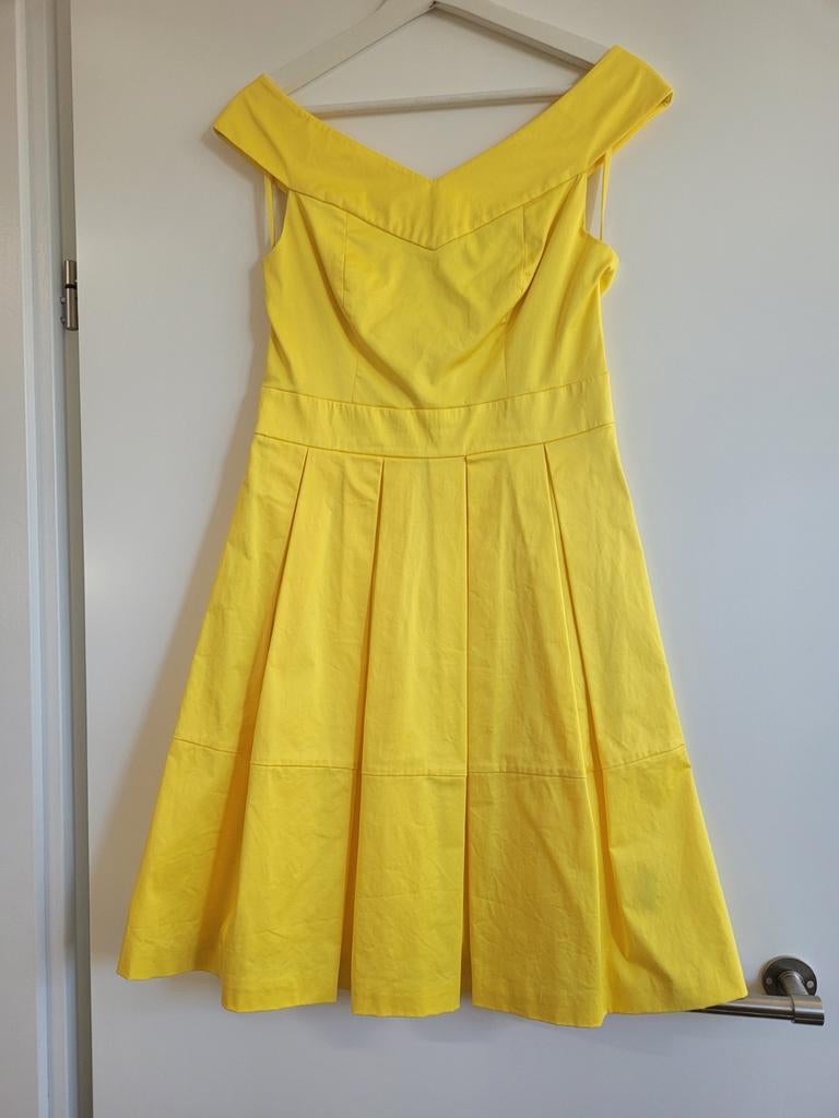 Ted Baker jurk maat 36 / S, Geel, Ophalen of Verzenden, Zo goed als nieuw, Knielengte