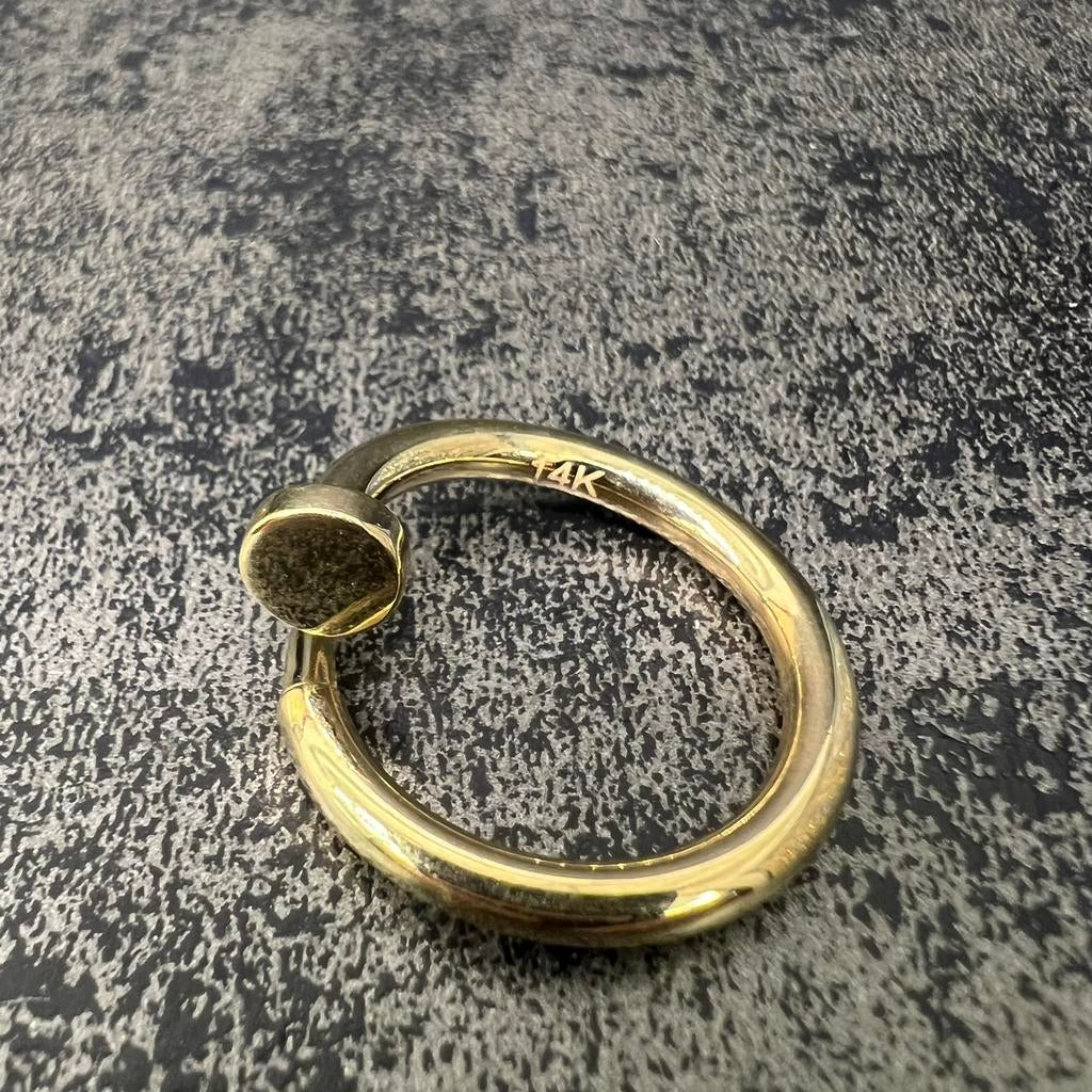 14 karaat gouden spijker ring, Sieraden, Tassen en Uiterlijk, Ophalen of Verzenden, Nieuw, Goud, Dame