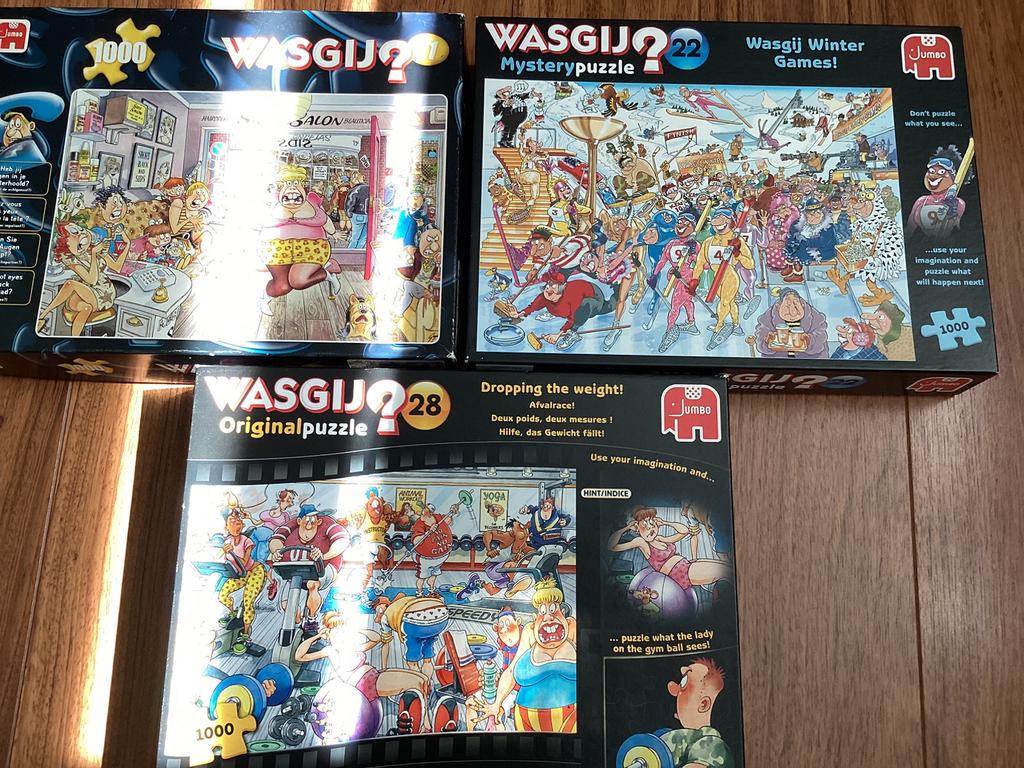 Wasgij puzzels., Hobby en Vrije tijd, Denksport en Puzzels, Ophalen, 500 t/m 1500 stukjes, Zo goed als nieuw, Legpuzzel