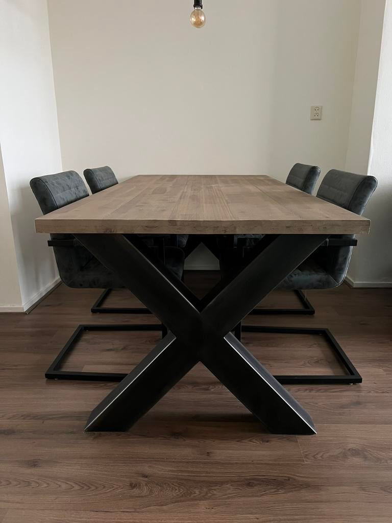 Eettafel Acaciahout, Ophalen, Overige materialen, 200 cm of meer, 50 tot 100 cm