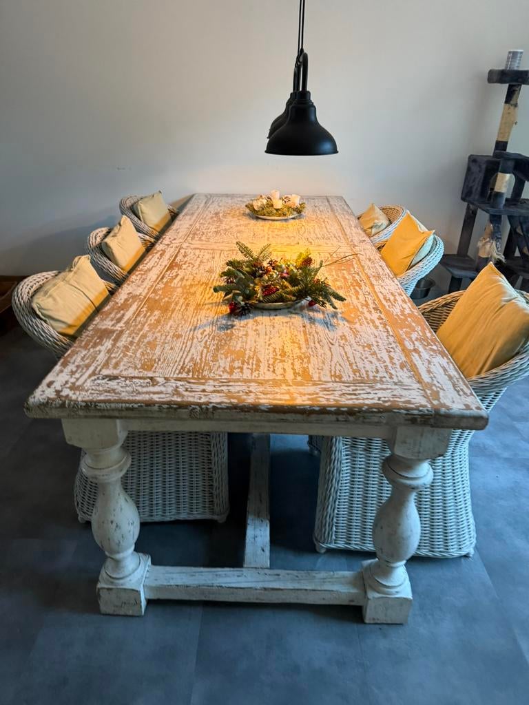 Eettafel 6-8 personen, Huis en Inrichting, Ophalen, 200 cm of meer, 50 tot 100 cm, Zo goed als nieuw