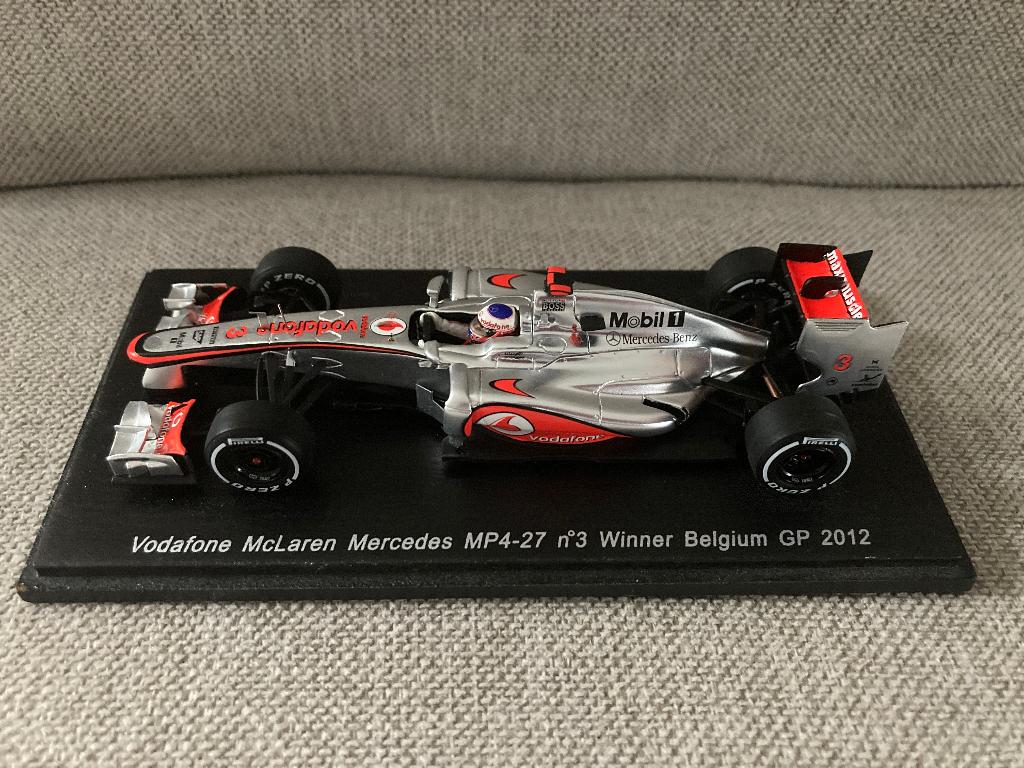 ✅ Jenson Button 1:43 Winner Belgium GP 2012 Mclaren MP4-27, Ophalen of Verzenden, Nieuw, Formule 1