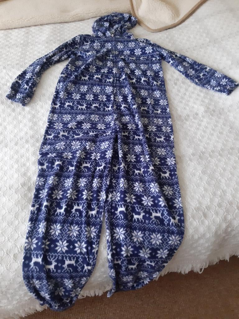 blauw/witte onesie / huispak maat L/XL, Ophalen, Zo goed als nieuw, Maat 46/48 (XL) of groter, Blauw