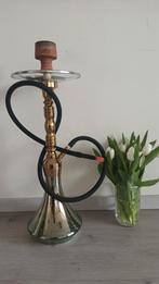 Gouden Shisha / Waterpijp met Zwarte Slang, Ophalen of Verzenden, Zo goed als nieuw