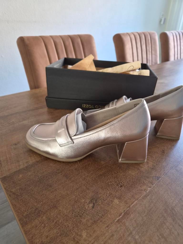 Marco Tozzi pumps - platinum - maat 37 - nooit gedragen, Pumps, Overige kleuren, Marco Tozzi, Nieuw