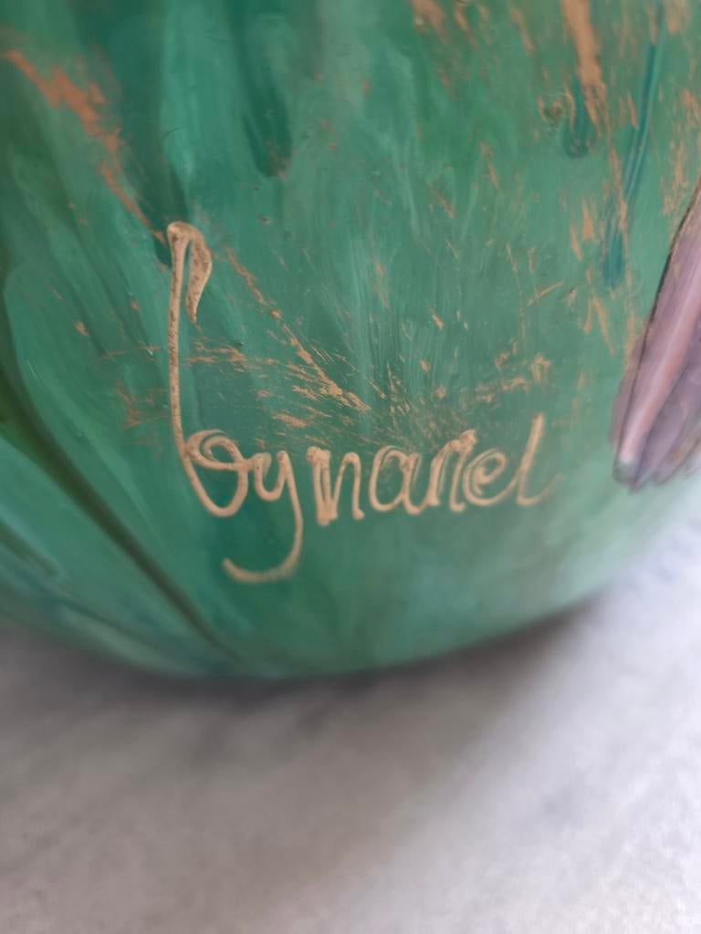 Beschilderde vaas, Tuin en Terras, Bloempotten, Ophalen, Overige materialen, 40 cm of meer, Rond