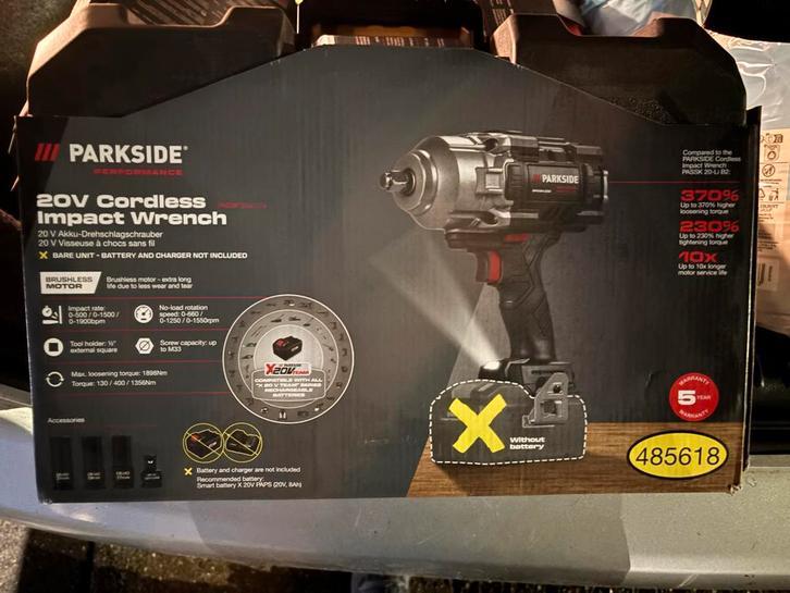 Parkside 20V Accu Slagmoersleutel PASSP 20-Li C4, Doe-het-zelf en Verbouw, Gereedschap | Boormachines, Nieuw, Overige typen, Ophalen