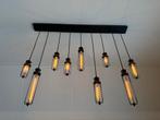 Hanglamp boven eettafel dimbaar met 9 fittingen, Ophalen, Gebruikt, Modern, industrieel, Glas