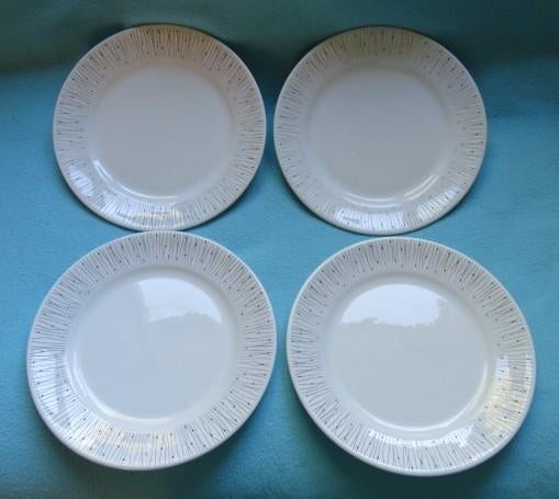 4x Vintage bord Gustavsberg Sweden benporslin 22 cm, Antiek en Kunst, Ophalen of Verzenden
