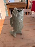 Groene Vis Vaas - H28cm, Aardewerk of Porselein, Ophalen of Verzenden, Zo goed als nieuw, Minder dan 50 cm