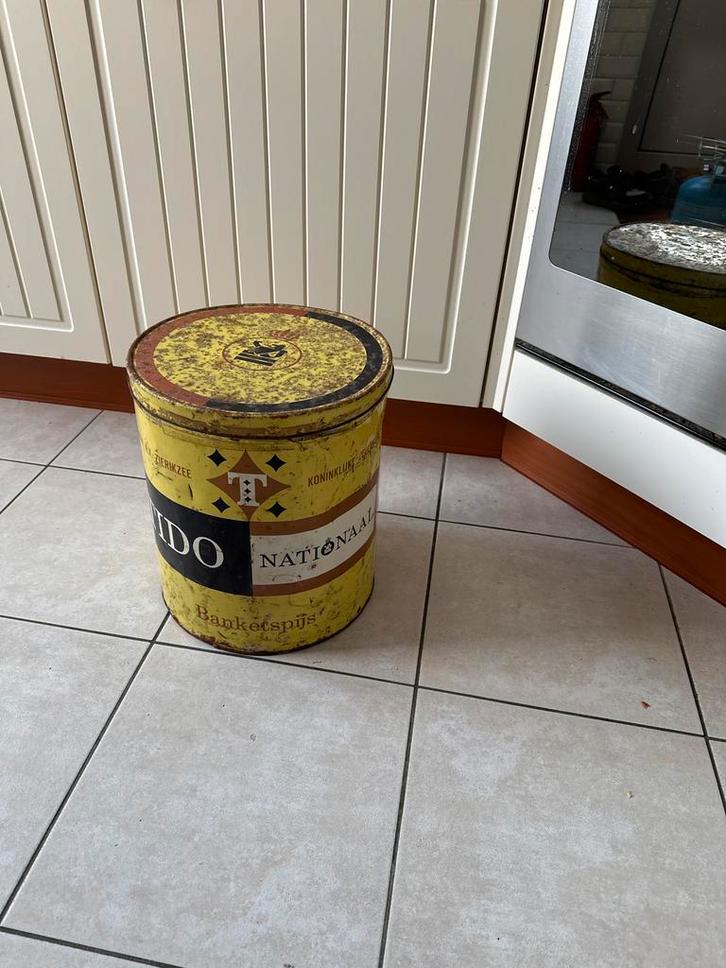 Vintage Doeleman ZIERIKZEE Banketspijs Blik zeelandia TIDO, Verzamelen, Blikken, Gebruikt, Overige, Overige merken, Ophalen of Verzenden