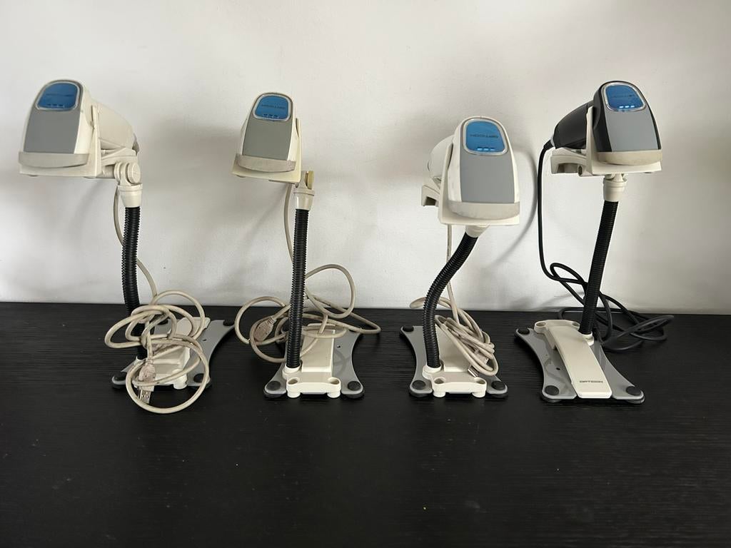 4 Barcode Scanners op standaard Opticon, Ophalen of Verzenden, Gebruikt