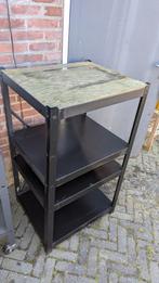 Ikea Bror Kast / Opbergrek - Zwart met houten blad, Ophalen, Gebruikt