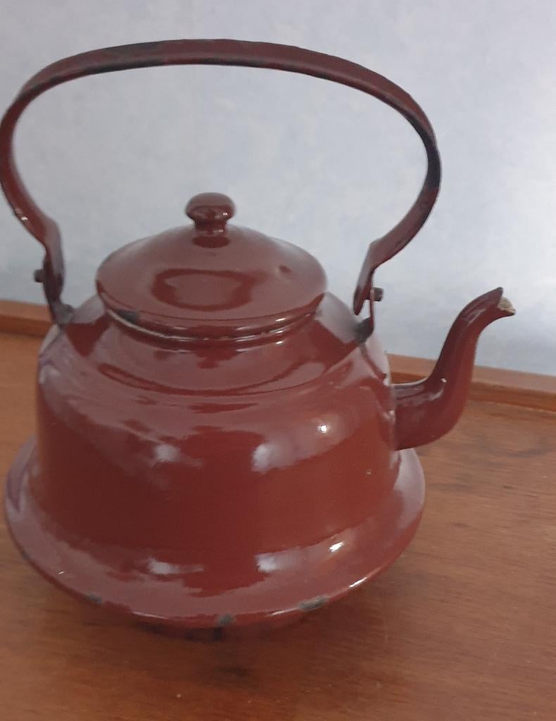 Emaille Bruine ketel, Ophalen of Verzenden