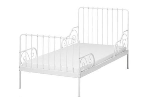 Ikea Minnen meegroeibed / peuterbed wit, Ophalen, Gebruikt, Lattenbodem