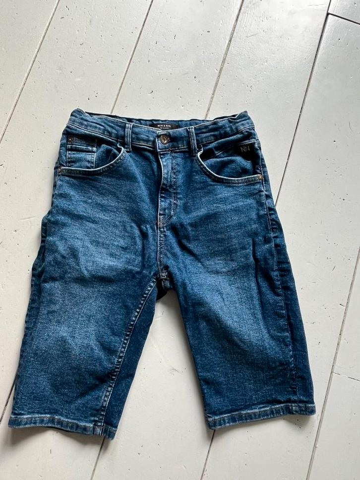Nik & Nik smalle korte blauwe spijkerbroek jongen maat 176., Kinderen en Baby's, Kinderkleding | Maat 176, Zo goed als nieuw, Jongen