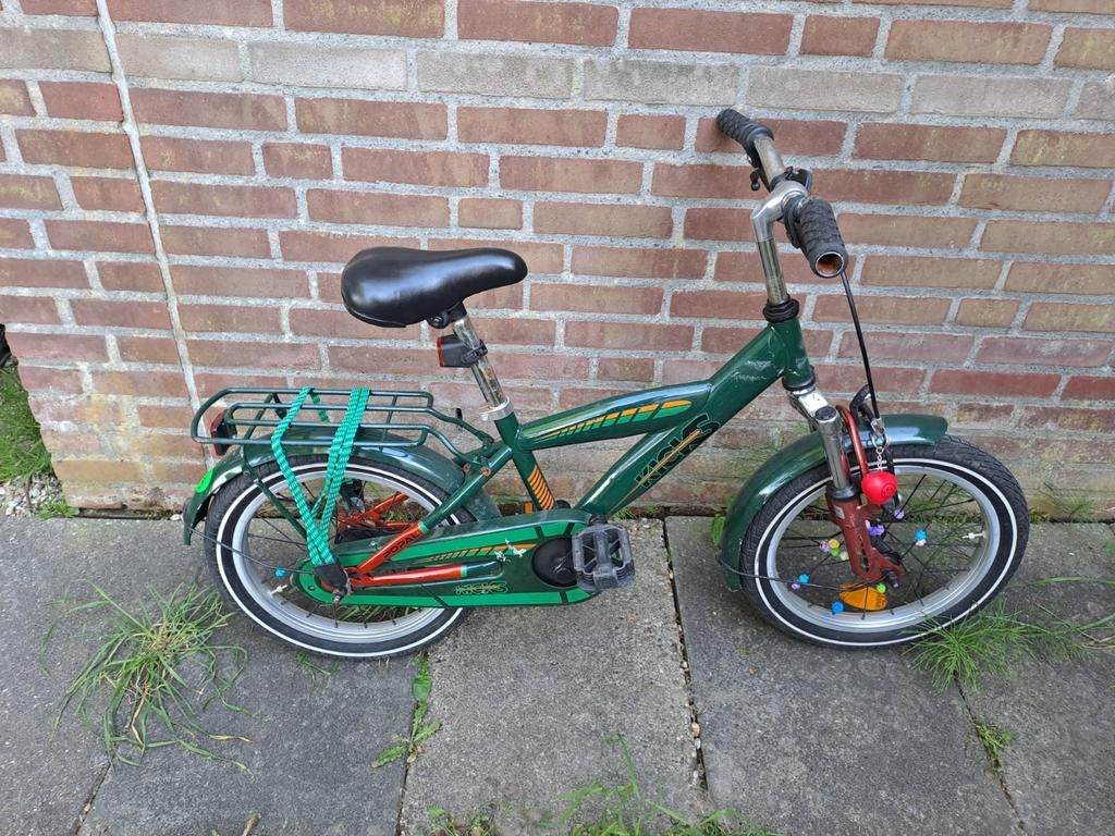 Groene kinderfiets 16 inch, Ophalen, Gebruikt, 16 tot 20 inch, Onbekend