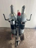 Gasflessenkar met 2 industriële gasflessen – Linde 200 bar, Ophalen, Gebruikt