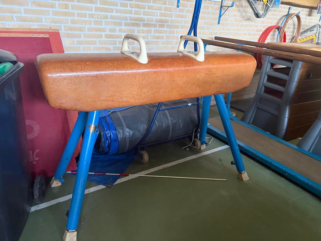 Paard turntoestel - Turnpaard, Sport en Fitness, Turnen, Ophalen, Gebruikt, Bruin, Materiaal