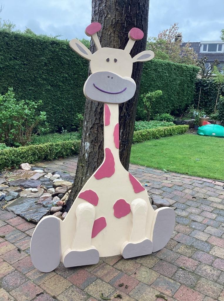 Geboortebord, giraffe, Kinderen en Baby's, Kraamcadeaus en Geboorteborden, Ophalen, Gebruikt, Geboortebord
