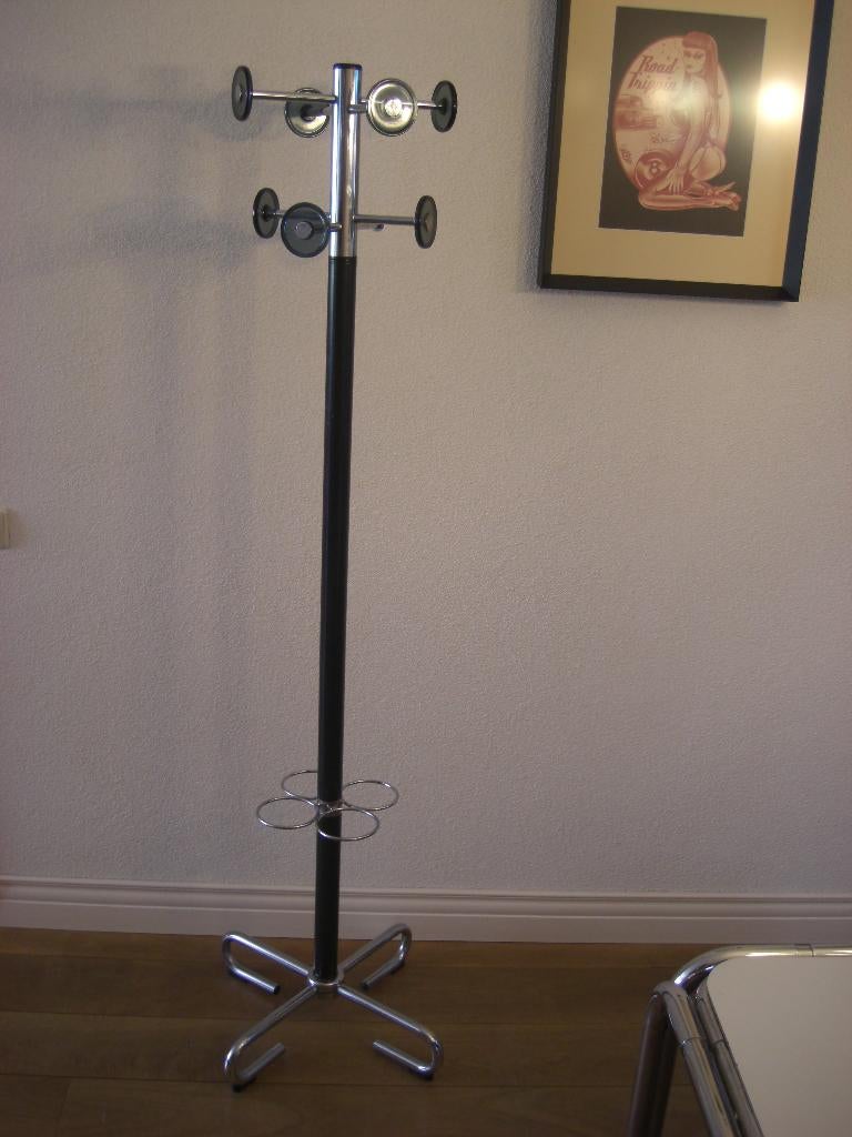 Vintage design kapstok zwart met chroom, Ophalen, Gebruikt, Minder dan 100 cm, Metaal