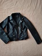 Zwarte leren dames jas, Ophalen of Verzenden, Zo goed als nieuw, Maat 46/48 (XL) of groter, Zwart