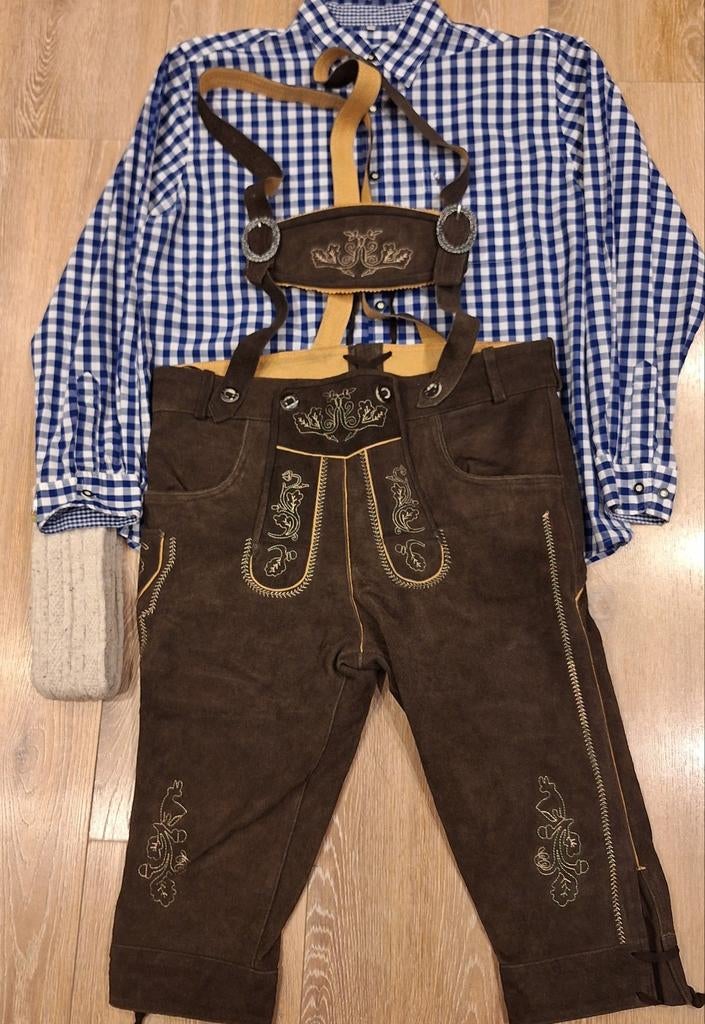 Lederhose 54 overhemd Tiroler kousen oktoberfeest, Ophalen, Zo goed als nieuw, Maat 52/54 (L), Overige thema's