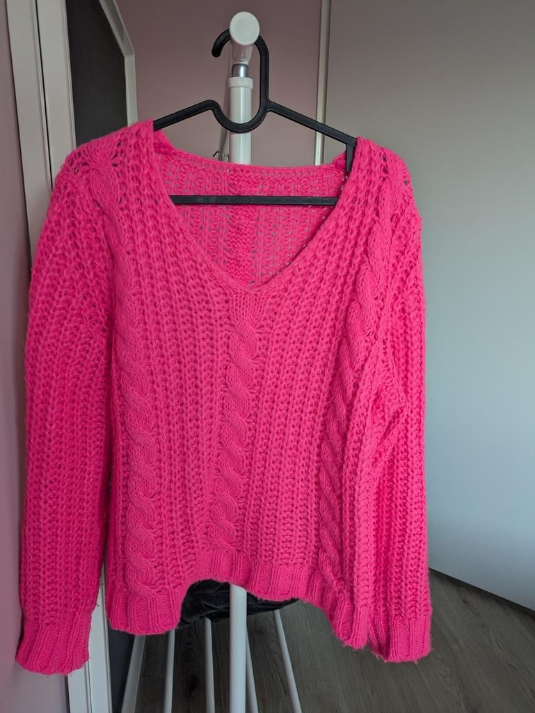 Neon roze trui van wol, maat S, Ophalen of Verzenden