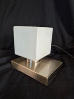 2 x tafellamp fabas luce s.p.a. Italiaanse lamp rvs wit glas, Ophalen of Verzenden, Zo goed als nieuw, Glas, Minder dan 50 cm