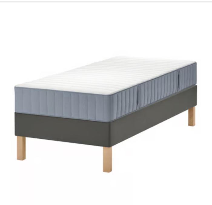 Ikea boxspring bed 80x200 grijs, Ophalen, 90 cm, Eenpersoons, 200 cm
