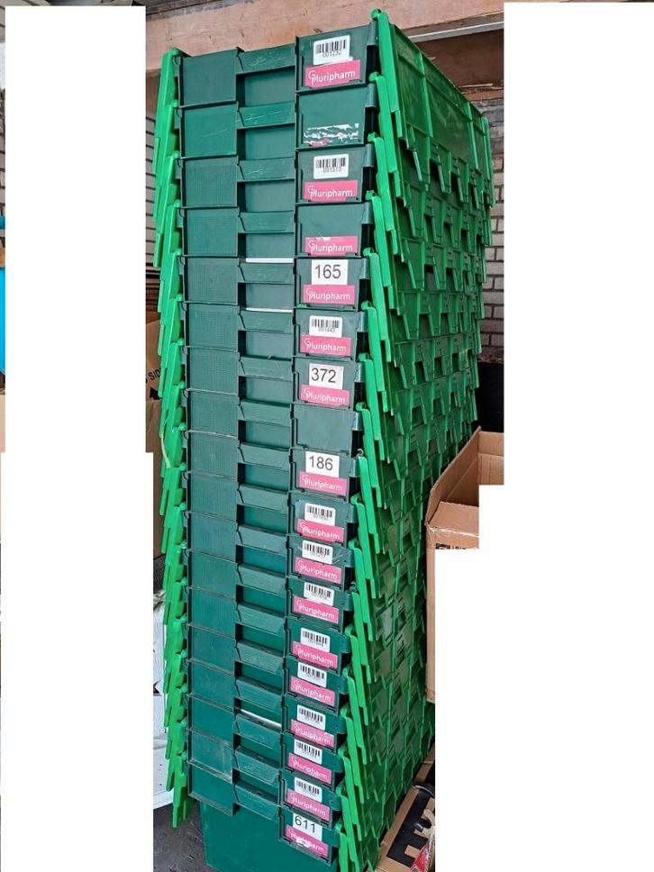 19 Allibert opbergkratten met schaardeksel., Doe-het-zelf en Verbouw, Kratten en Dozen, Gebruikt, Krat, Minder dan 35 cm, 60 cm of meer