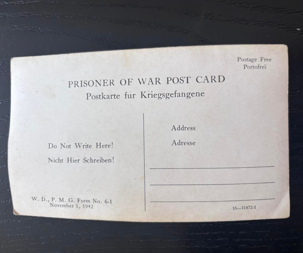 WW2 POW postcard - Brits / Duits, Verzamelen, Militaria | Tweede Wereldoorlog, Ophalen of Verzenden, Engeland, Overige typen