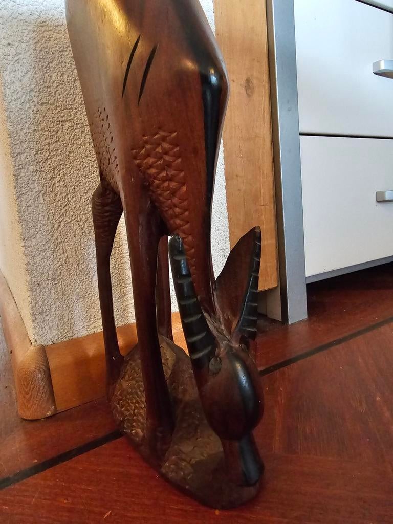 Houten Gazelle Beeldje - Handgesneden Afrikaanse Kunst, Verzamelen, Ophalen of Verzenden