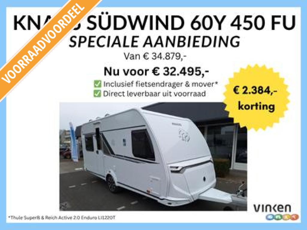 Knaus Sudwind 60 Years 450 FU NIEUW 2024 MODEL, Rondzit, Bedrijf, Schokbreker, Knaus