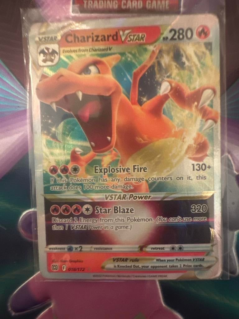 Charizard V Star kaart, Ophalen, Zo goed als nieuw, Losse kaart, Foil